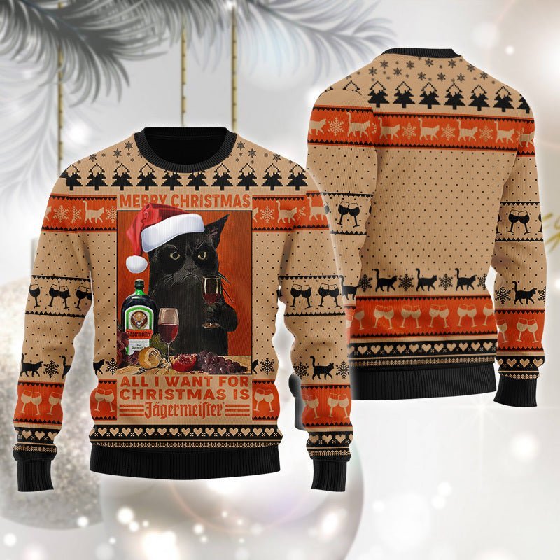 Jagermeister Is All I Want For Christmas Ugly Sweater - Flexiquor.com