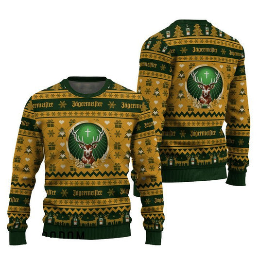 Jagermeister Snowing Christmas Ugly Sweater - Flexiquor.com