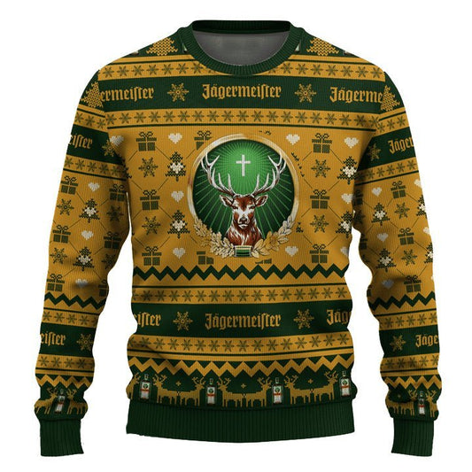 Jagermeister Snowing Christmas Ugly Sweater - Flexiquor.com