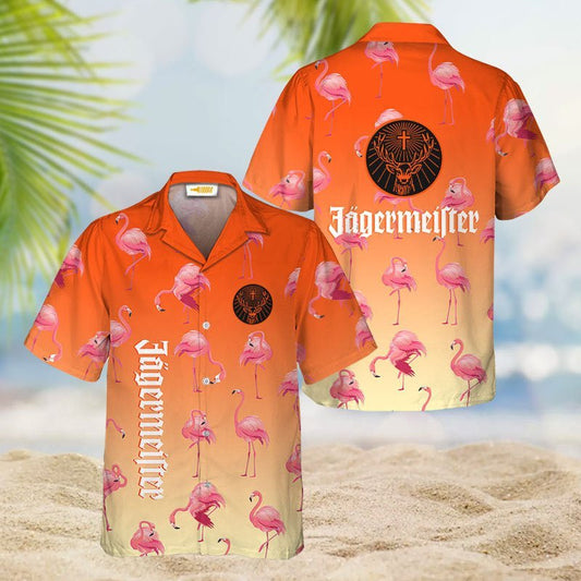 Jagermeister Flamingo Hawaiian Shirt And Shorts Set - Flexiquor.com