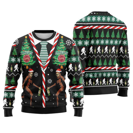 Jameson Christmas Bigfoot Ugly Sweater - Flexiquor.com