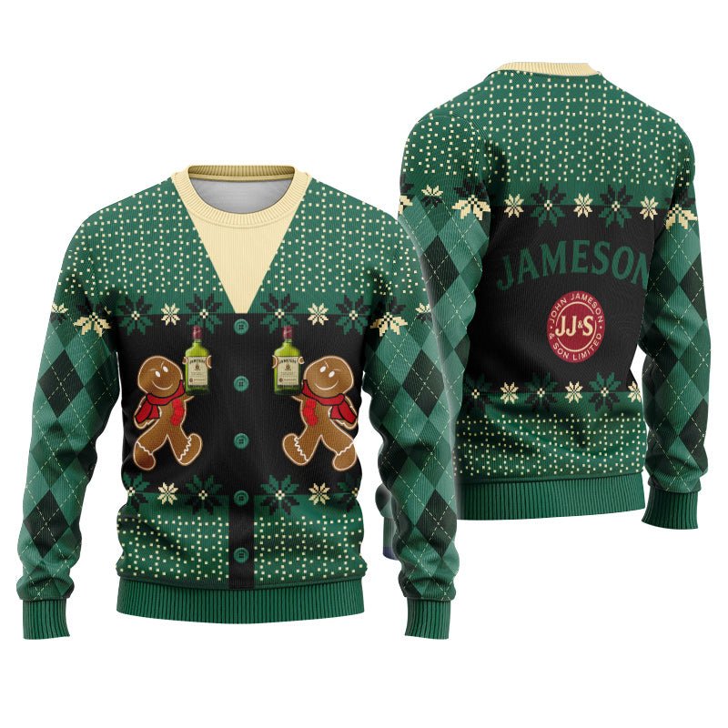 Jameson Christmas Gingerbread Ugly Sweater - Flexiquor.com