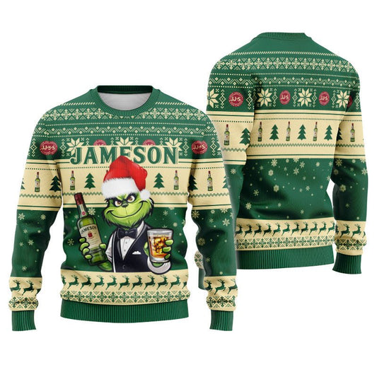 Jameson Grinch Christmas Ugly Sweater - Flexiquor.com