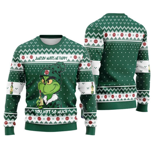 Jameson Make Grinch Happy Ugly Sweater - Flexiquor.com