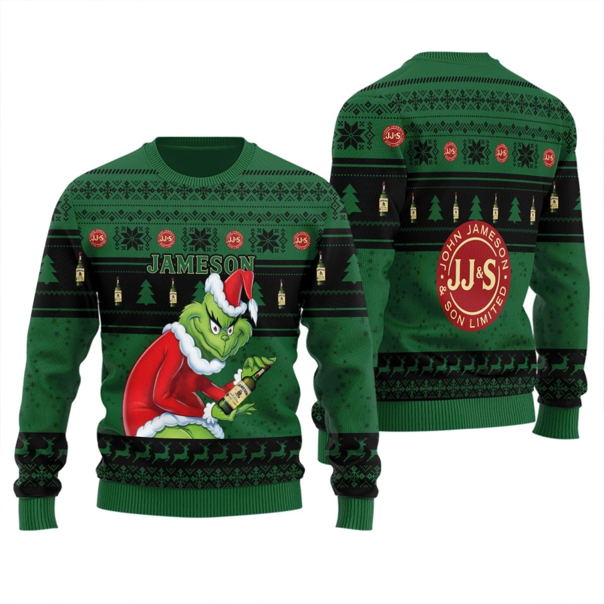 Jameson Santa Grinch Ugly Sweater - Flexiquor.com