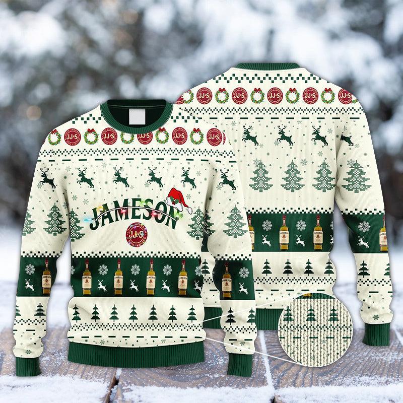 Jameson Irish Reindeer Snowy Night Ugly Sweater