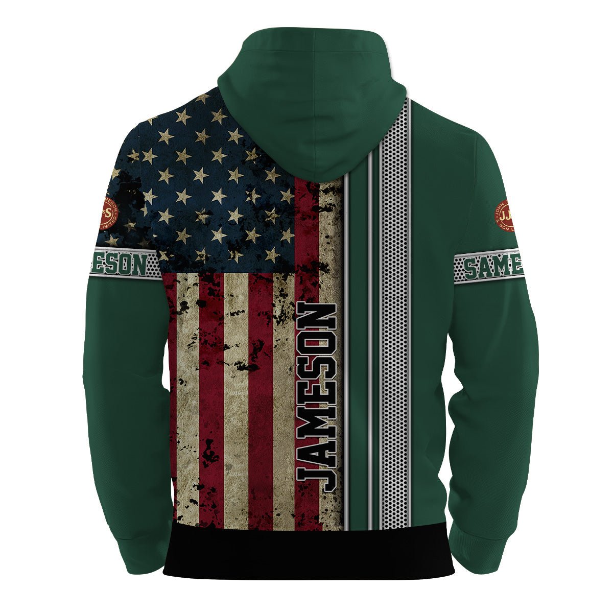 Jameson Stainless Steel American Flag Hoodie & Zip Hoodie - Flexiquor.com