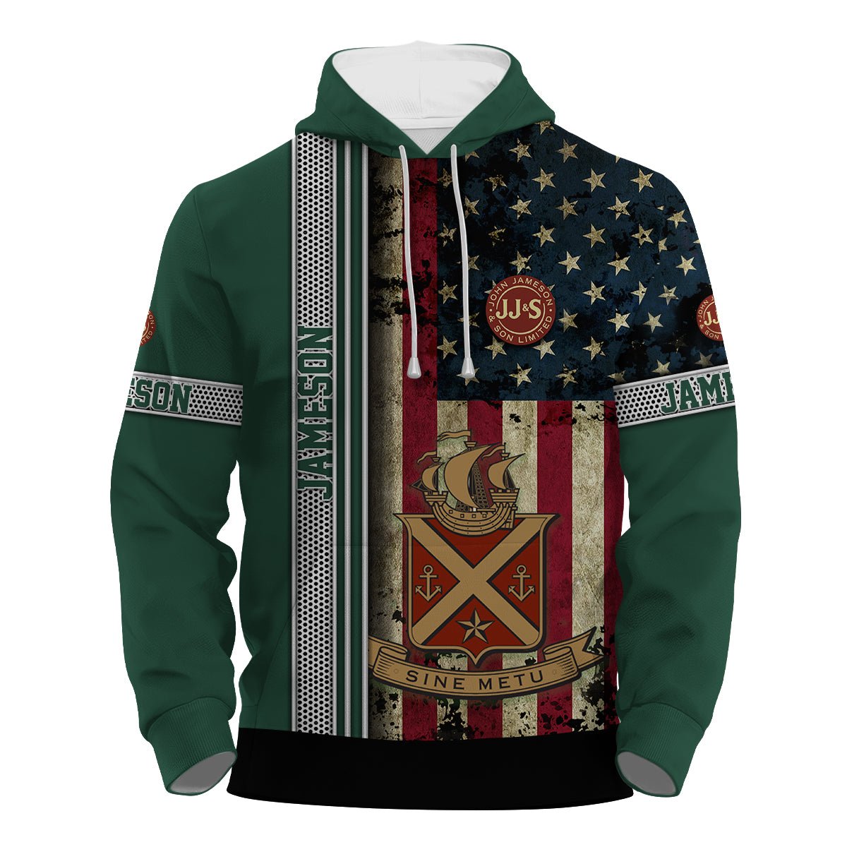 Jameson Stainless Steel American Flag Hoodie & Zip Hoodie - Flexiquor.com