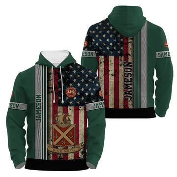 Jameson Stainless Steel American Flag Hoodie & Zip Hoodie - Flexiquor.com