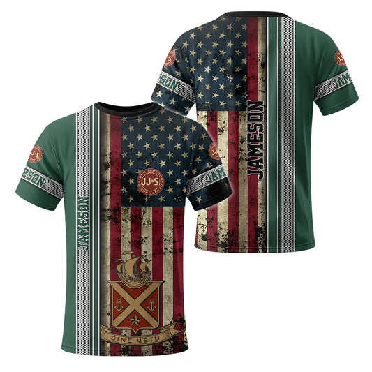 Jameson Stainless Steel American Flag T-Shirt - Flexiquor.com