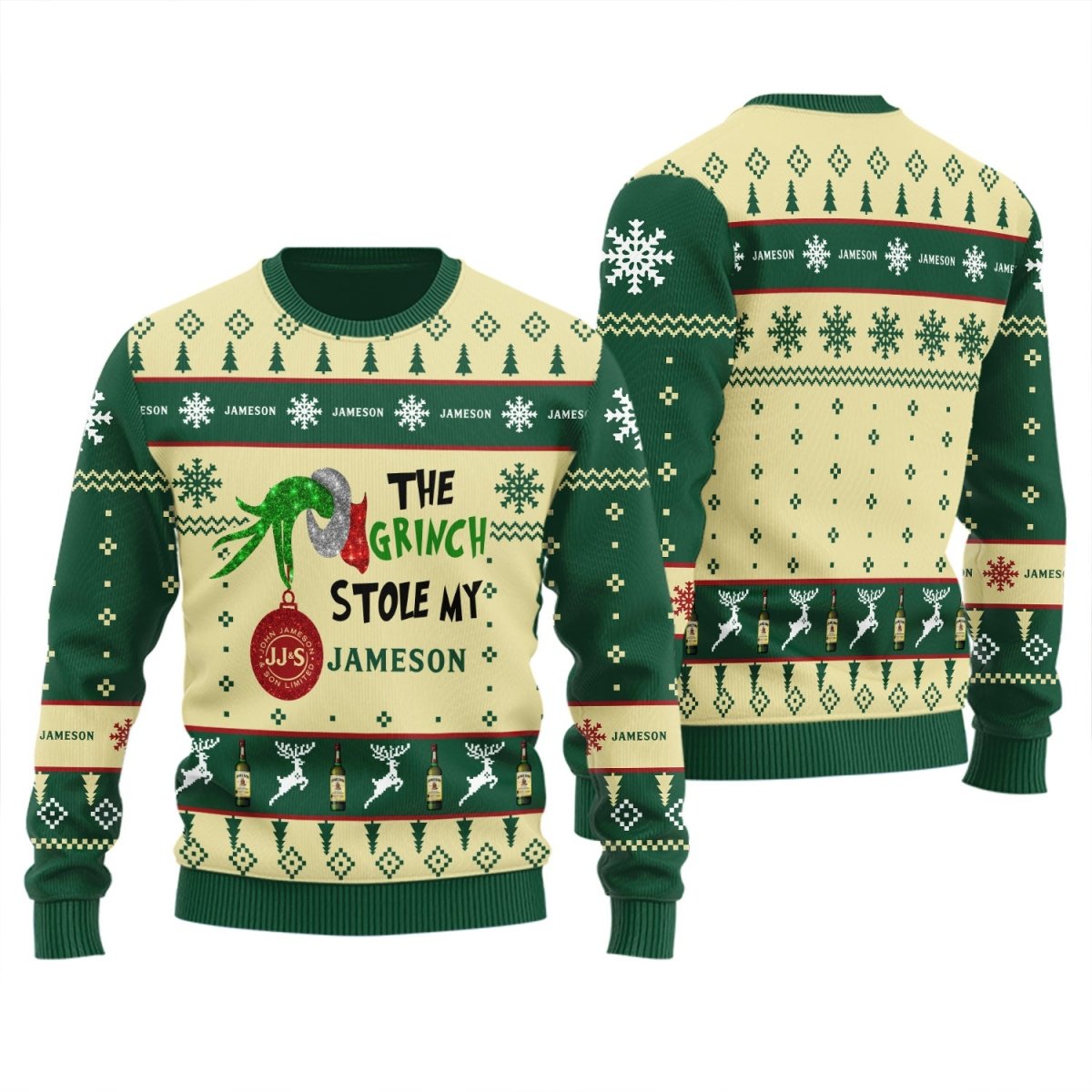 Jameson The Grinch Stole Ugly Sweater - Flexiquor.com