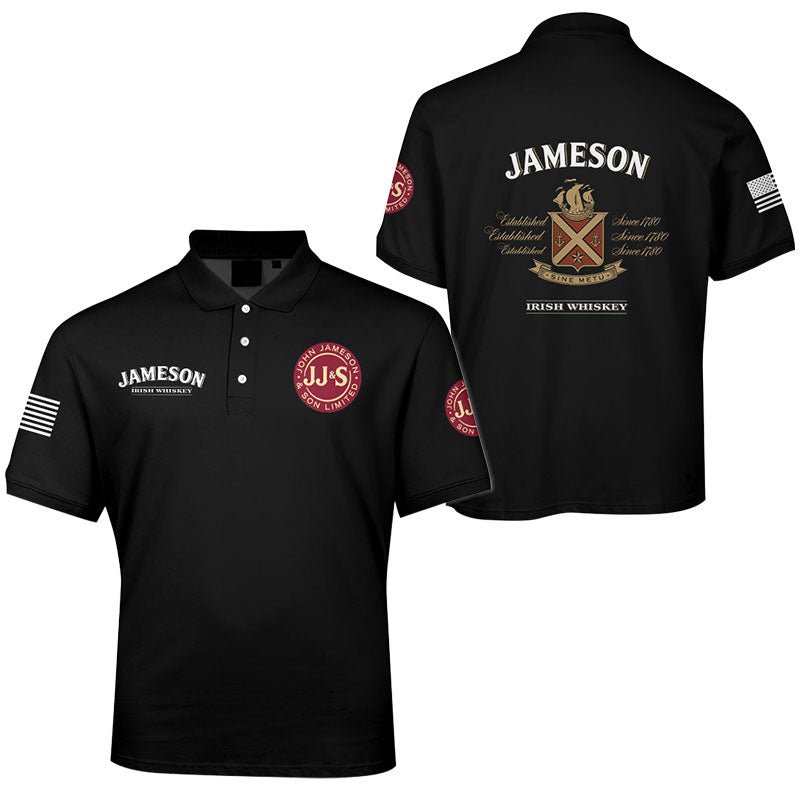 Jameson USA Flag Men's Plus Size Polo Shirt - Flexiquor.com