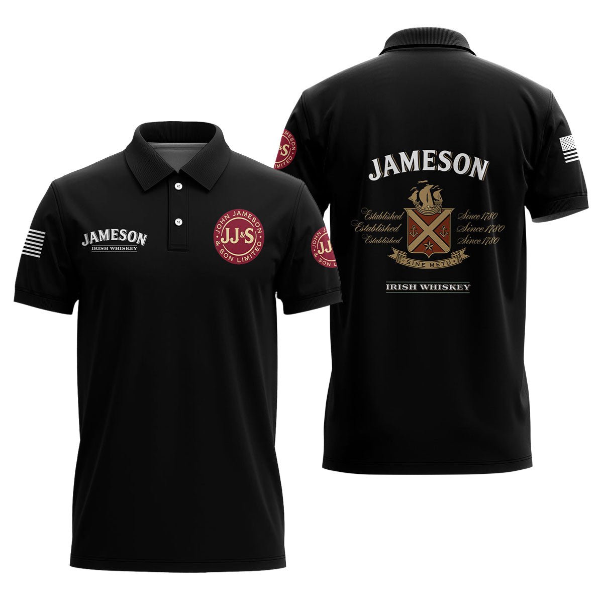Jameson USA Flag Polo Shirt - Flexiquor.com
