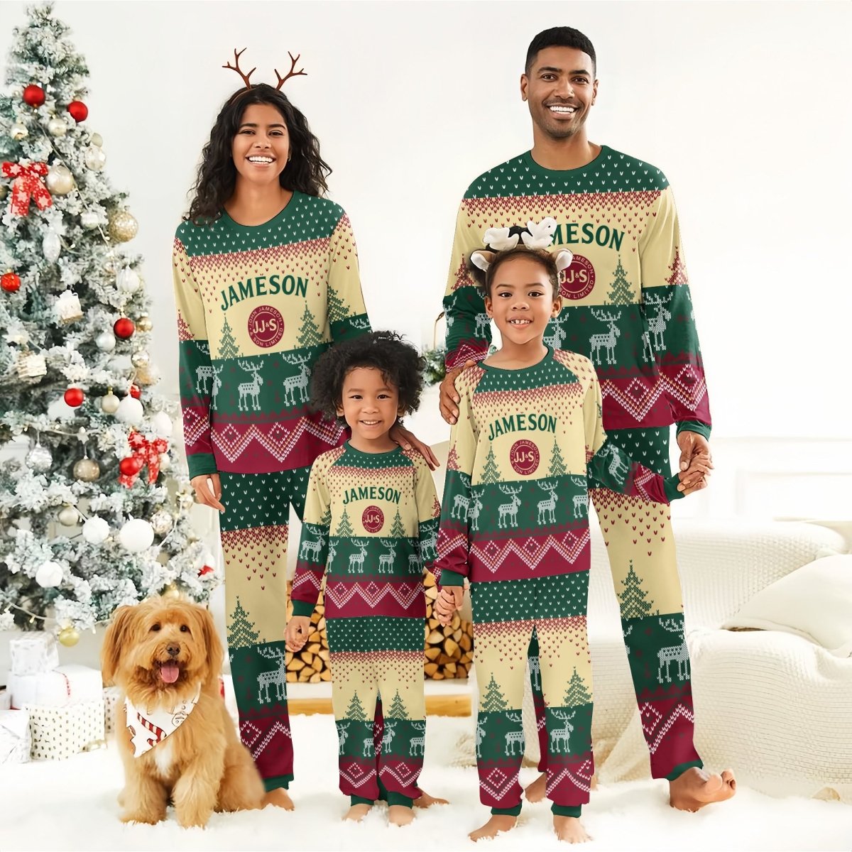 Jameson Winter Reindeer Family Pajamas Set - Flexiquor.com