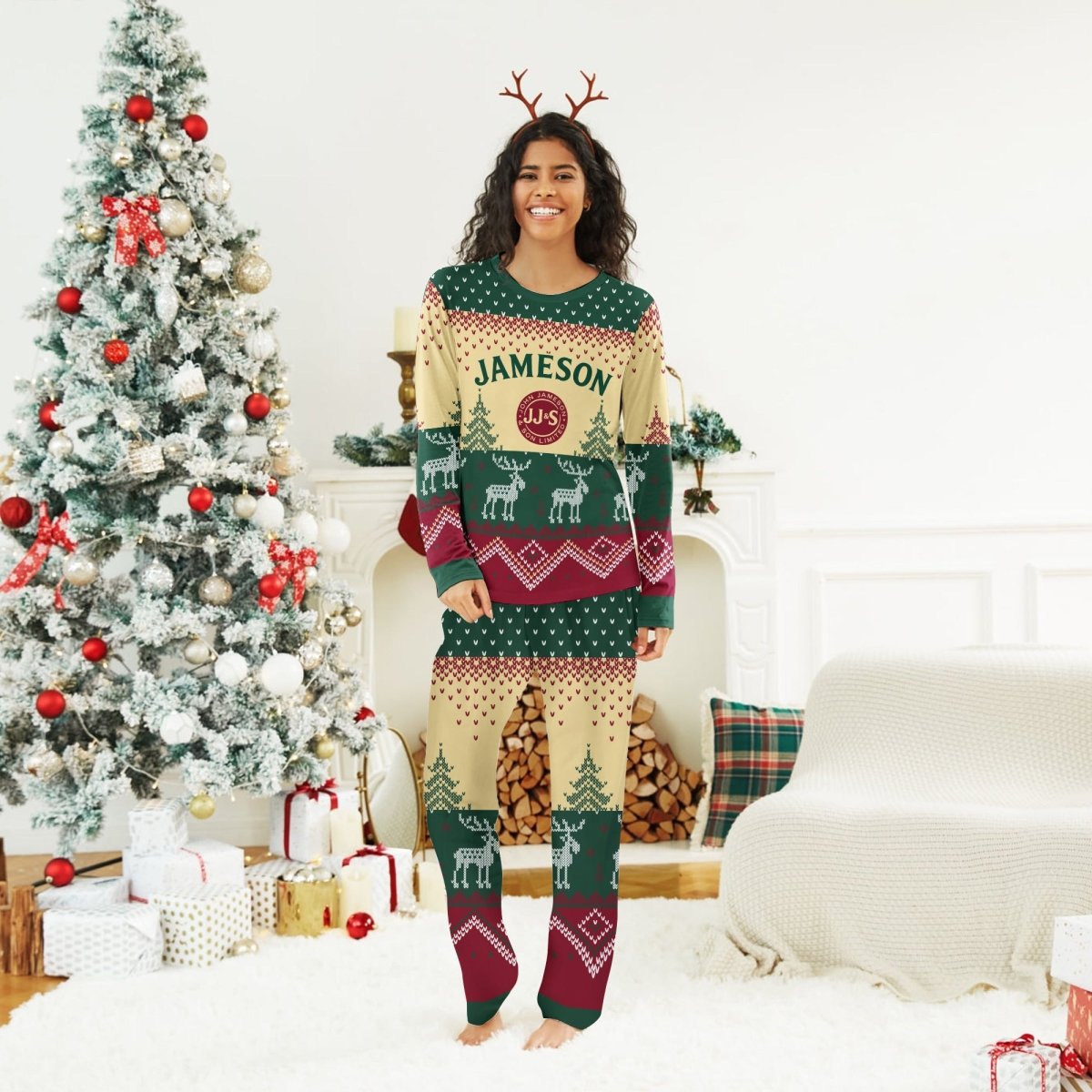 Jameson Winter Reindeer Family Pajamas Set - Flexiquor.com