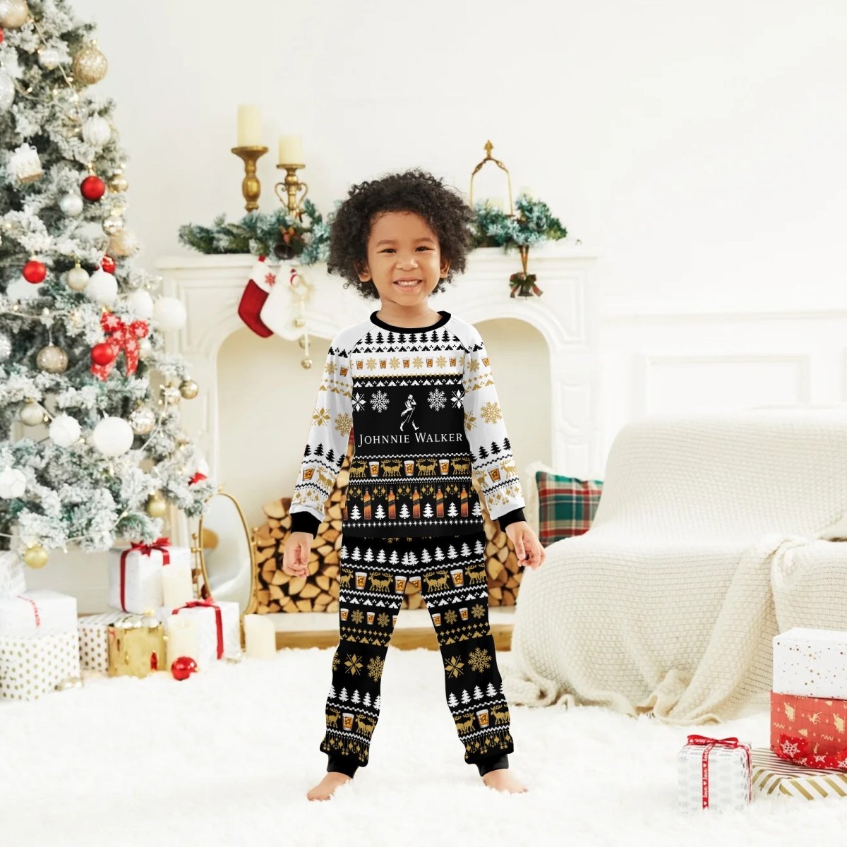 Johnnie Walker Christmas Scenes Family Pajamas Set - Flexiquor.com