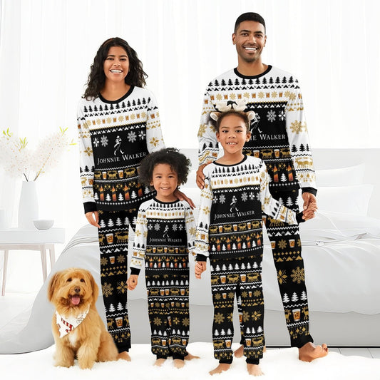Johnnie Walker Christmas Scenes Family Pajamas Set - Flexiquor.com