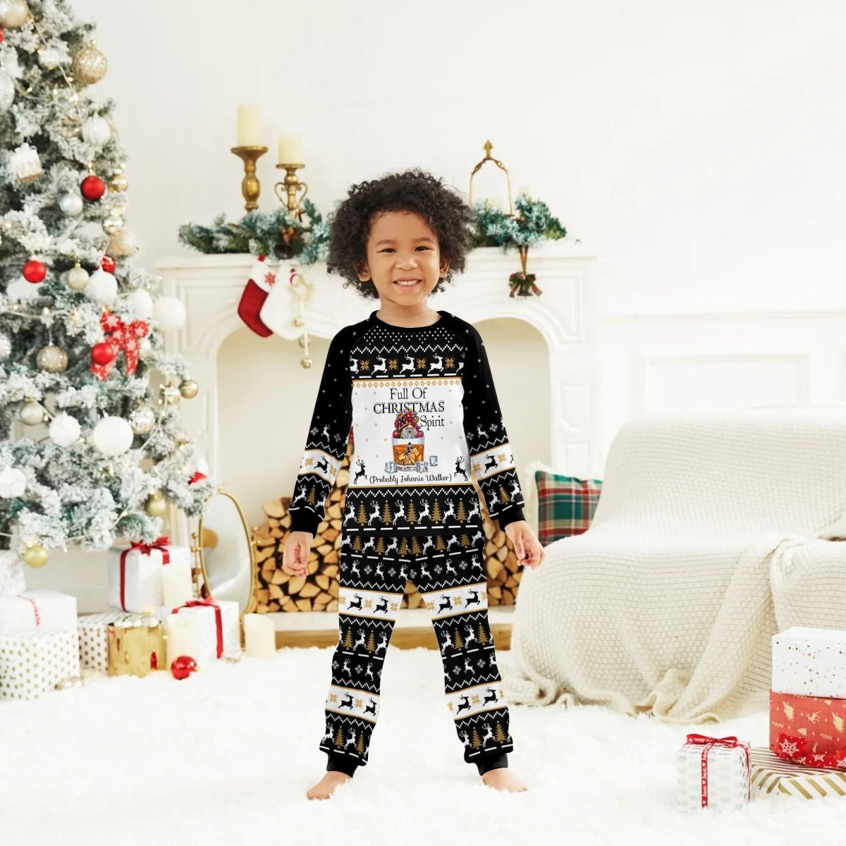 Johnnie Walker Full Of Christmas Spirit Family Pajamas Set - Flexiquor.com