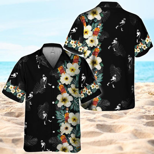 Johnnie Walker Half Flower Side Hawaiian Shirt