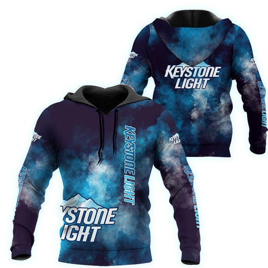 Keystone Light Colorful Smoke Hoodie & Zip Hoodie