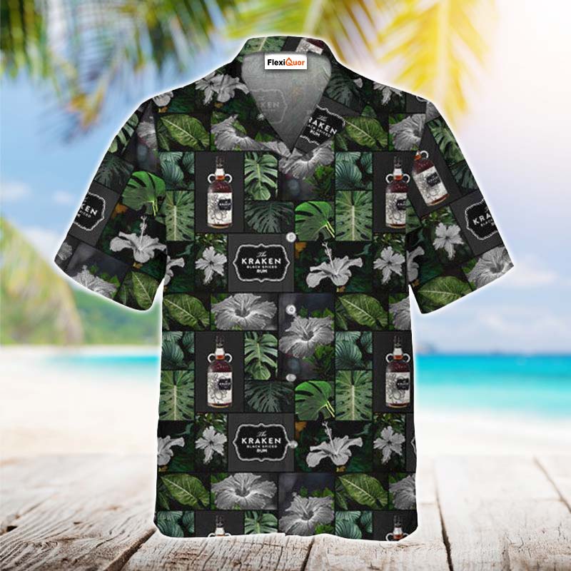 Kraken Rum Flower Hawaiian Shirt - Flexiquor.com