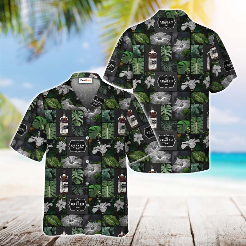 Kraken Rum Flower Hawaiian Shirt - Flexiquor.com