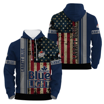 Labatt Blue Stainless Steel American Flag Hoodie & Zip Hoodie - Flexiquor.com