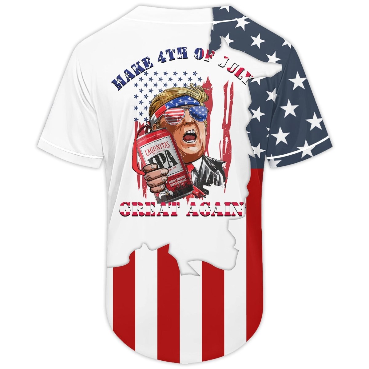 Lagunitas Donald Trump Independence Day Baseball Jersey - Flexiquor.com