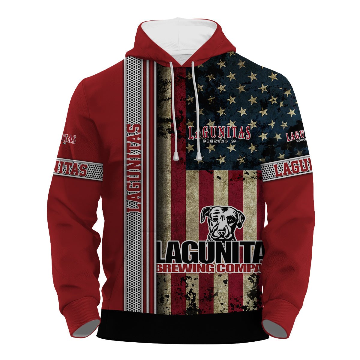 Lagunitas Stainless Steel American Flag Hoodie & Zip Hoodie - Flexiquor.com