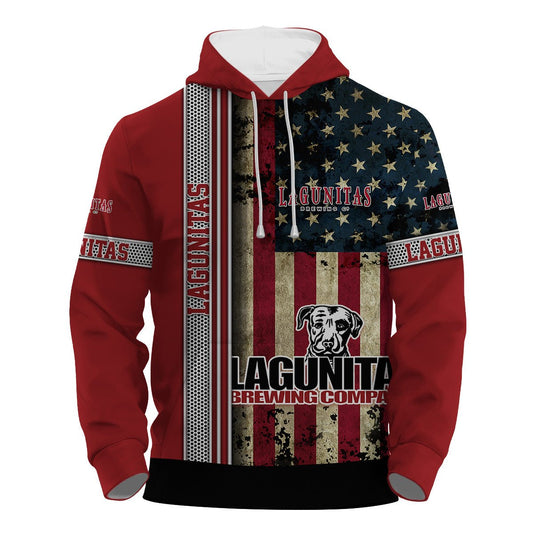 Lagunitas Stainless Steel American Flag Hoodie & Zip Hoodie - Flexiquor.com