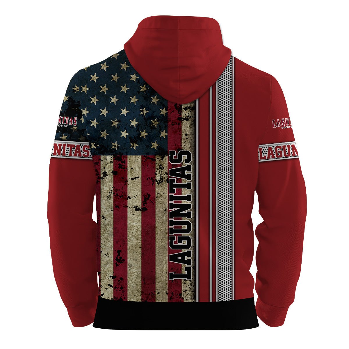 Lagunitas Stainless Steel American Flag Hoodie & Zip Hoodie - Flexiquor.com
