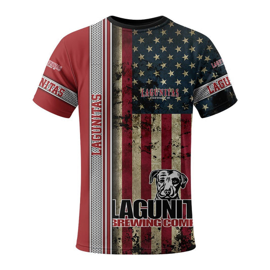 Lagunitas Stainless Steel American Flag T-Shirt - Flexiquor.com