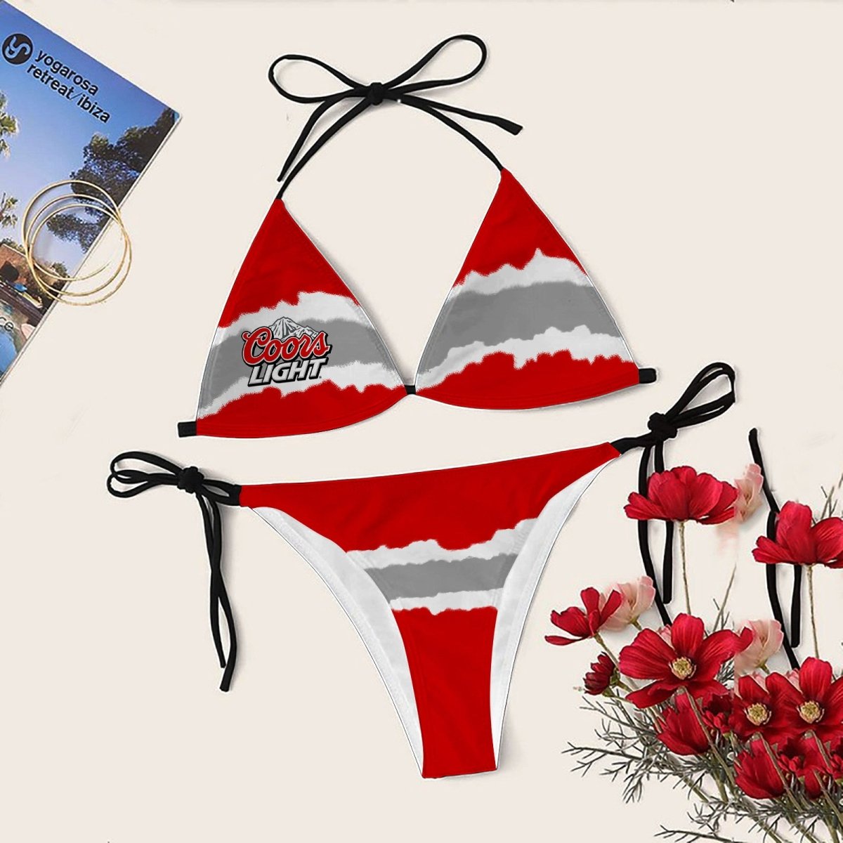 Torn Paper Coors Light Triangle Bikini - Flexiquor.com