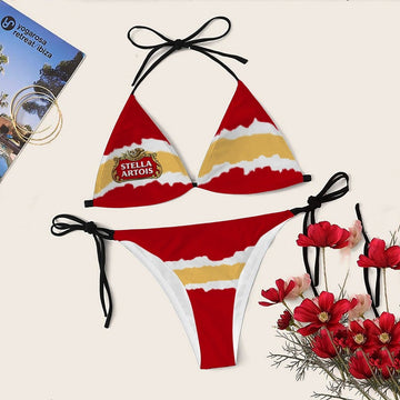 Torn Paper Stella Artois Triangle Bikini - Flexiquor.com