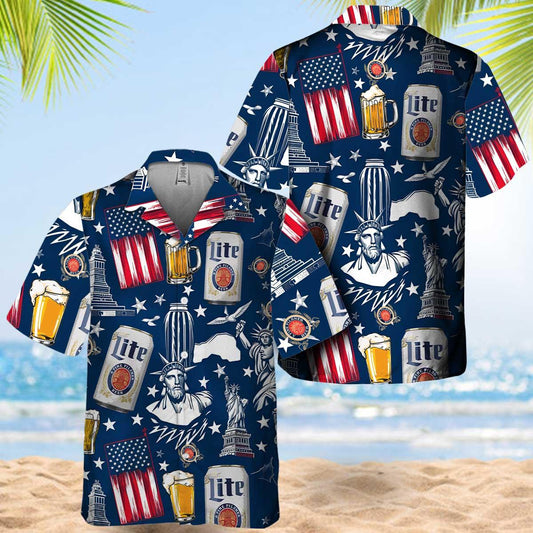 Miller Lite Liberties Hawaiian Shirt