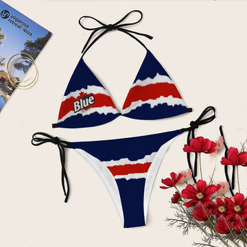 Torn Paper Labatt Blue Triangle Bikini - Flexiquor.com