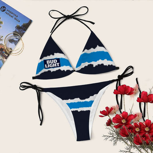 Torn Paper Bud Light Triangle Bikini - Flexiquor.com