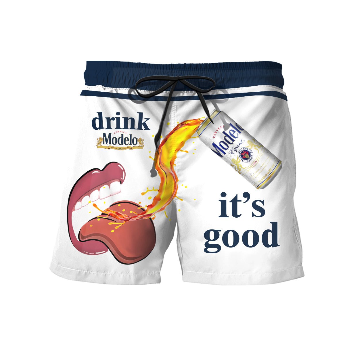 Let's Drink Modelo Swim Trunks - Flexiquor.com