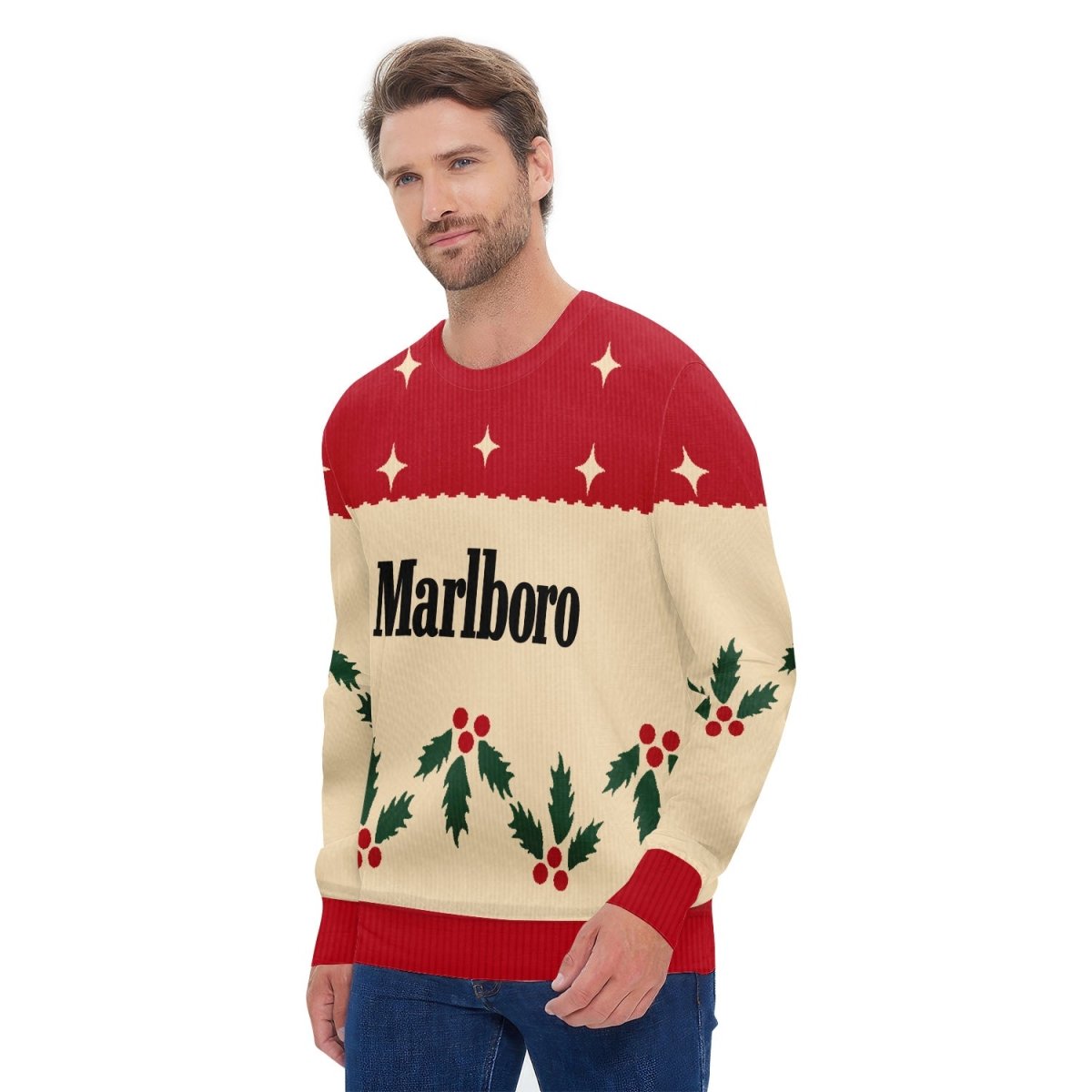 cocori　UGLY SWEATER CLUB Marlboro Christmas Cherry Ugly Sweater - Stay Stylish & Warm