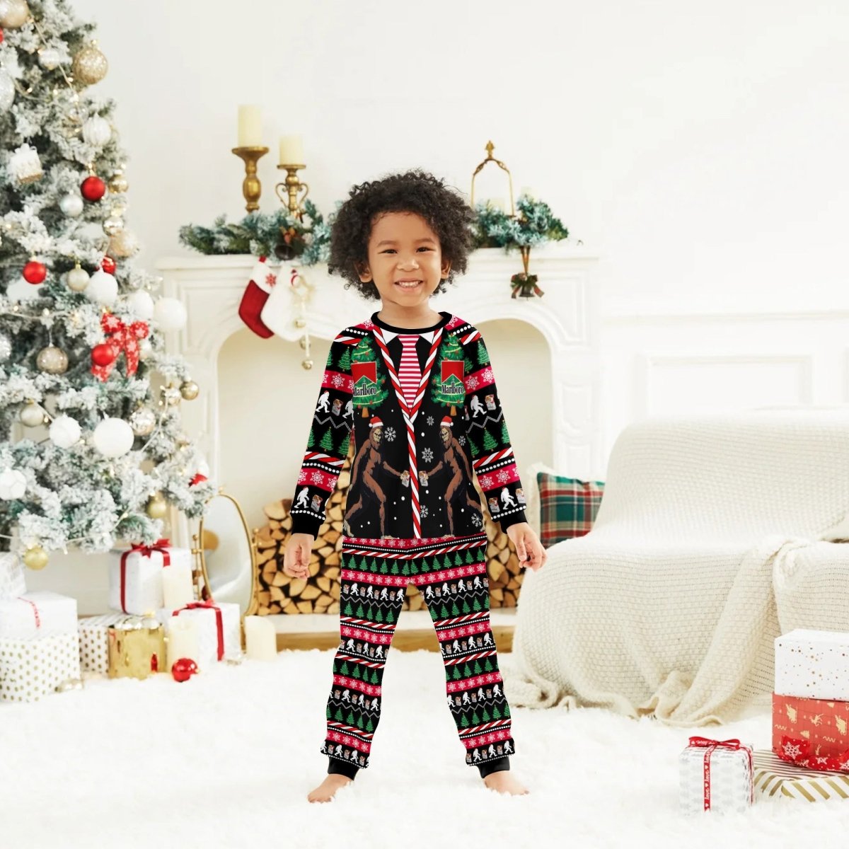 Marlboro Christmas Bigfoot Family Pajamas Set - Flexiquor.com