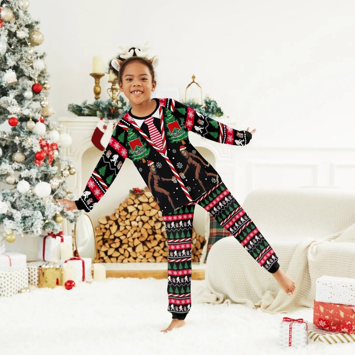 Marlboro Christmas Bigfoot Family Pajamas Set - Flexiquor.com