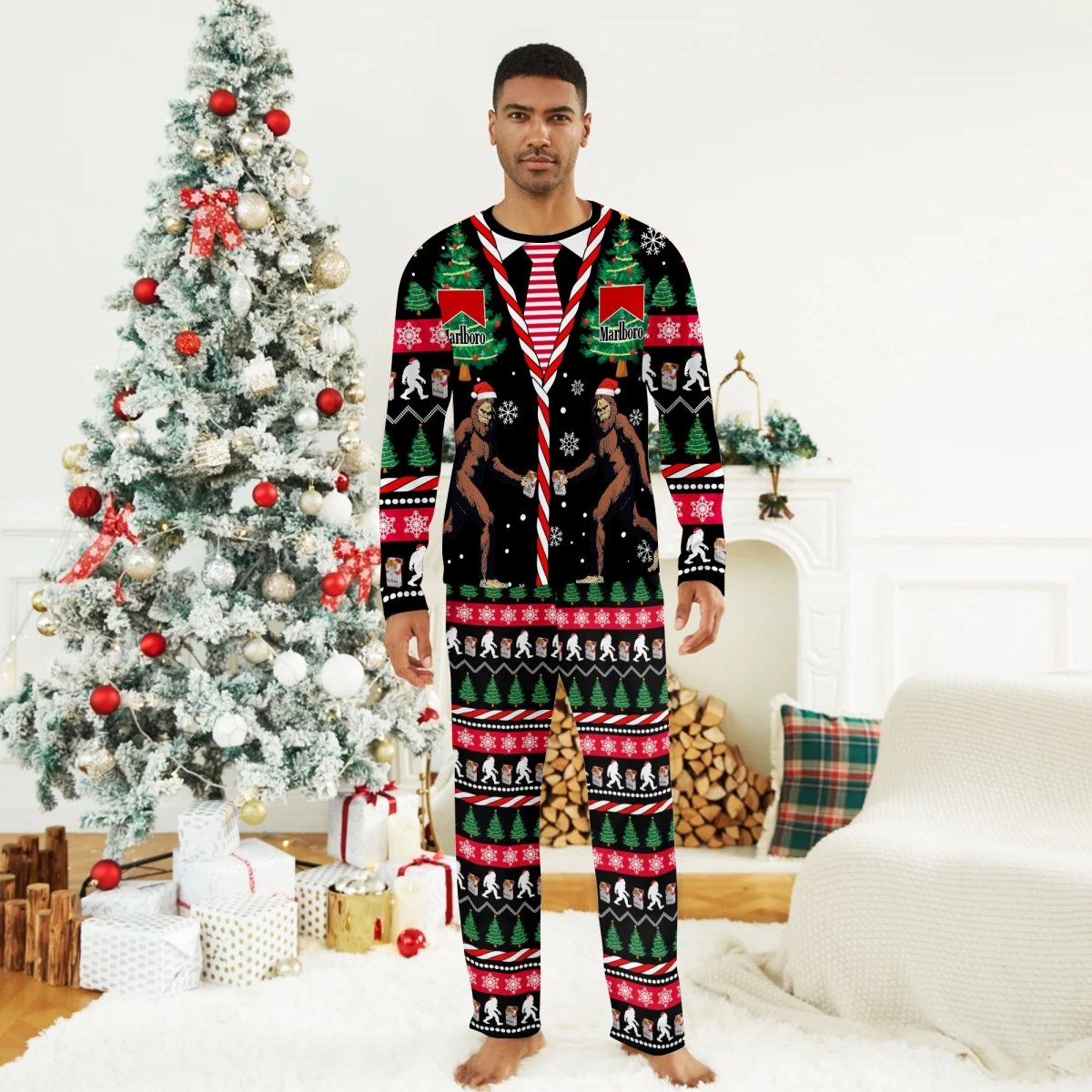 Marlboro Christmas Bigfoot Family Pajamas Set - Flexiquor.com