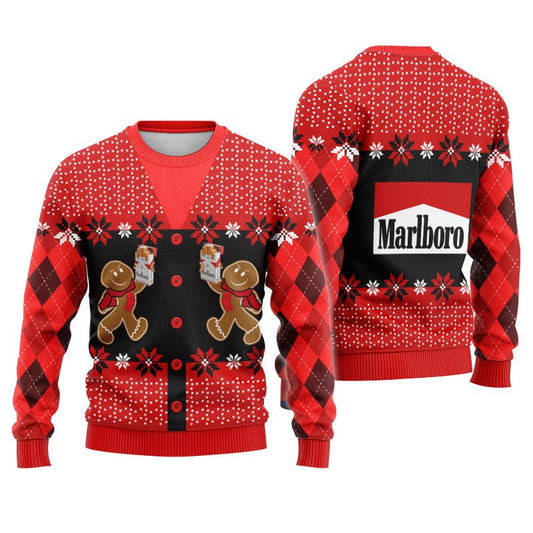 Marlboro Christmas Gingerbread Ugly Sweater - Flexiquor.com