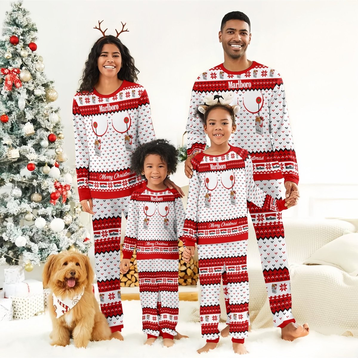 Marlboro Merry Chistmas Family Pajamas Set - Flexiquor.com