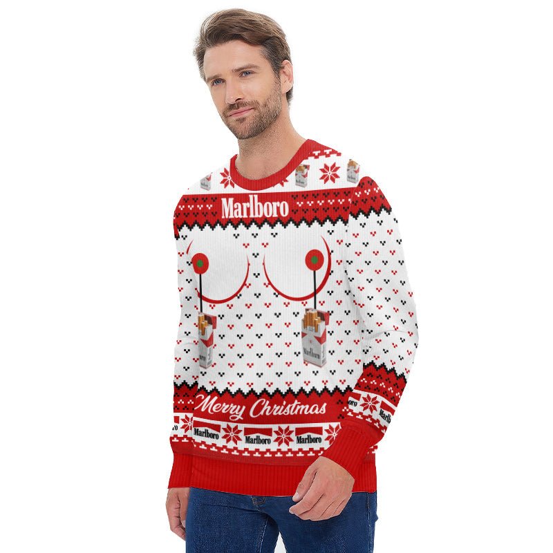 Marlboro Merry Christmas Ugly Sweater - Flexiquor.com