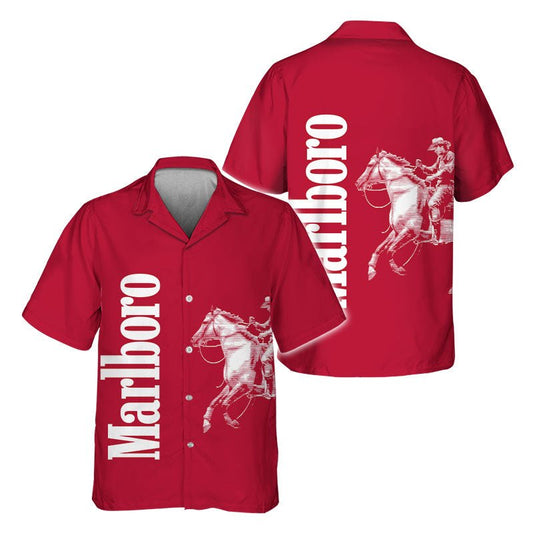 Marlboro Retro Graphic Hawaiian Shirt - Flexiquor.com