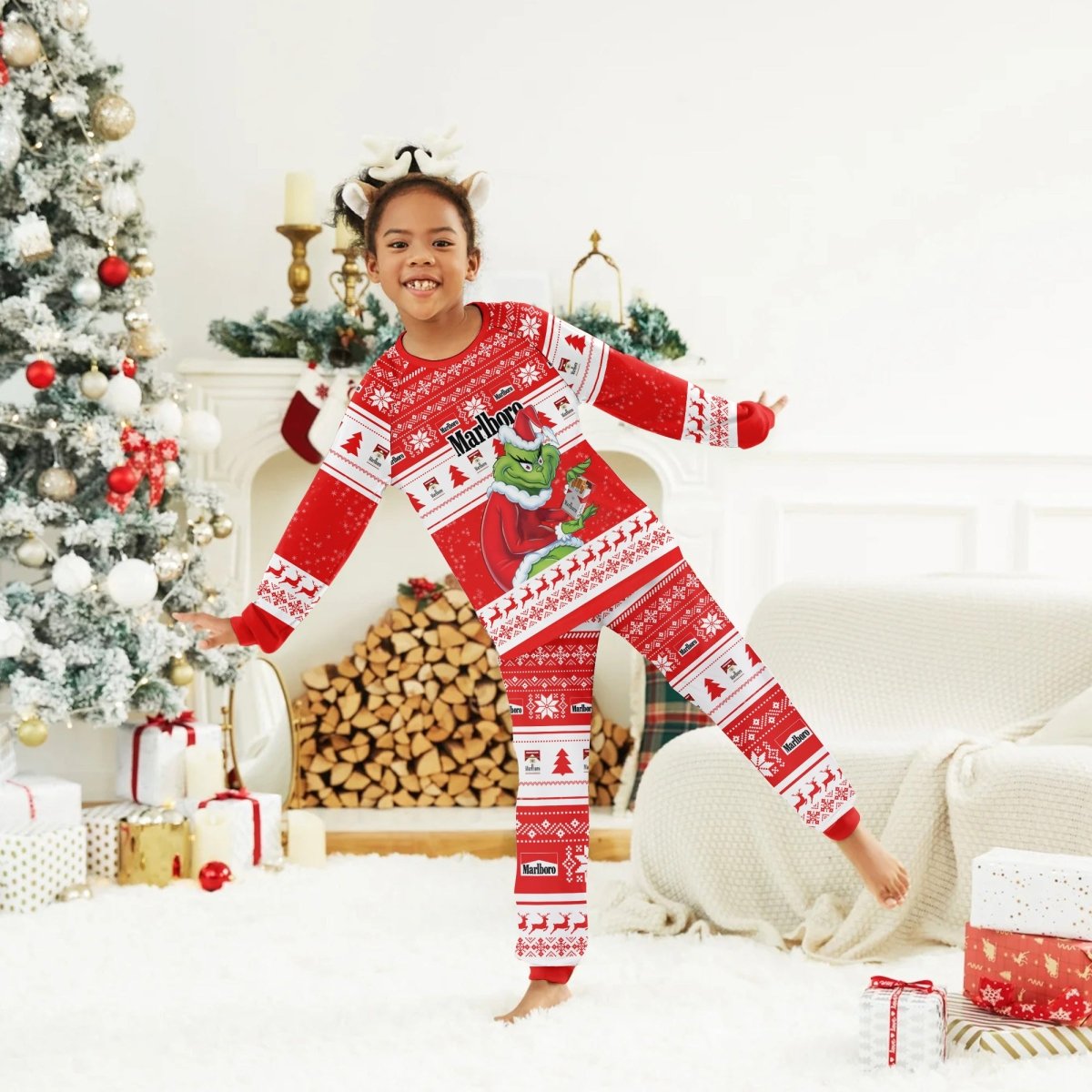 Marlboro Santa Grinch Family Pajamas Set - Flexiquor.com