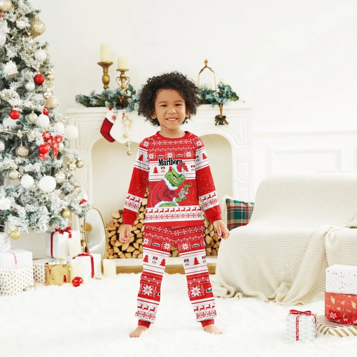 Marlboro Santa Grinch Family Pajamas Set - Flexiquor.com