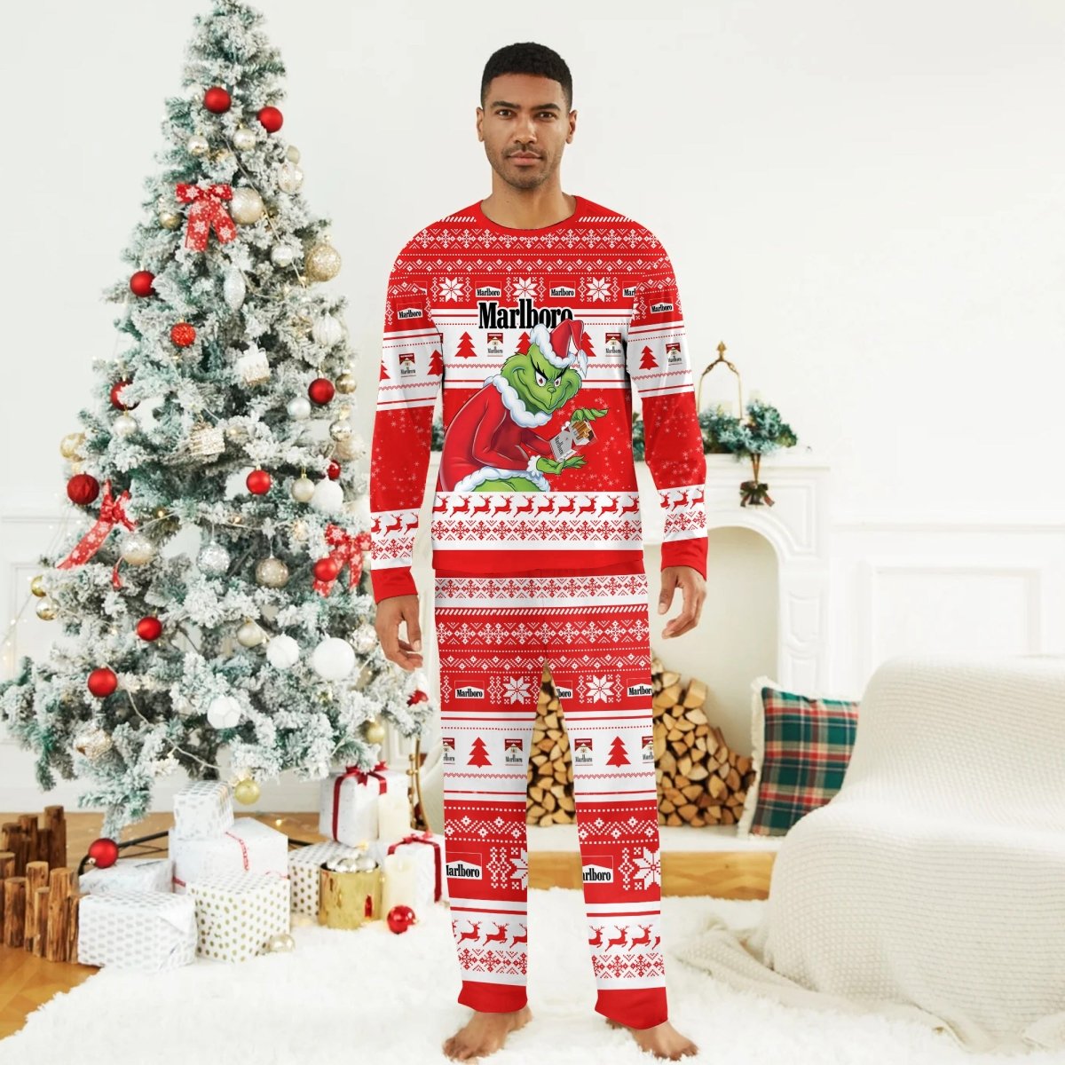 Marlboro Santa Grinch Family Pajamas Set - Flexiquor.com