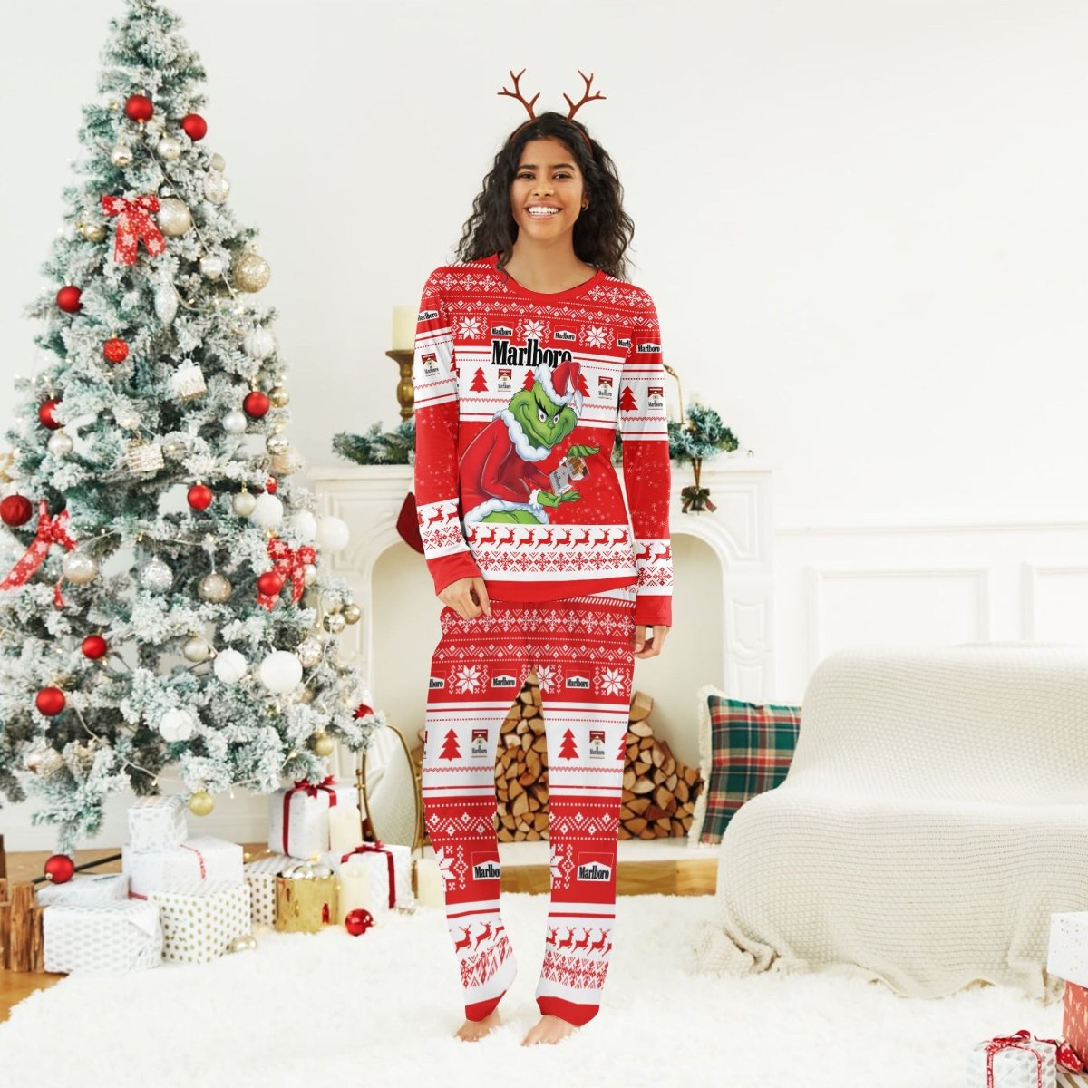 Marlboro Santa Grinch Family Pajamas Set - Flexiquor.com